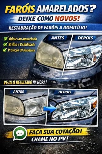 ? FARÓIS AMARELADOS? DEIXE COMO NOVOS!