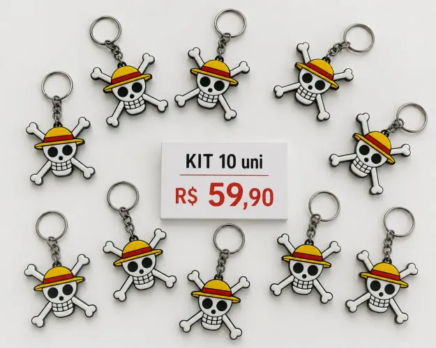 CHAVEIROS ONE PIECE KIT COM 10un