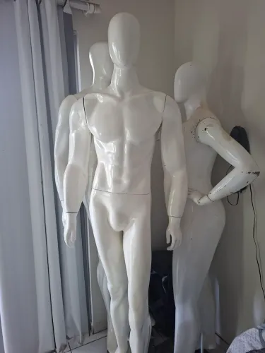 Vendo manequim de fibra um feminino e dois masculino em bom estado 250 cada um
