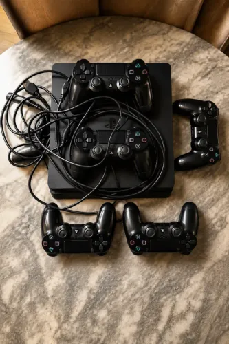 PS4 - 500GB - 6 CONTROLES + CAIXA ORIGINAL