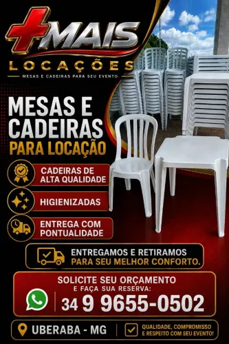 Locação de Mesas e Cadeiras!