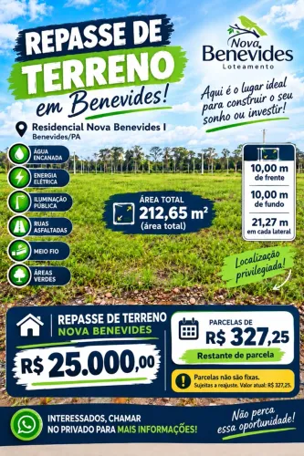 Repasse de Terreno no Residencial Nova Benevides - Benevides/PA