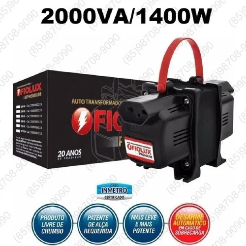 Transfomador* 220V para 110/120/127V ou 110/120/127V para 220V 1400W