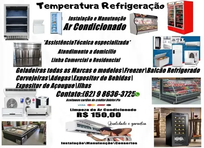 R.e.f.r.i.g.e.r.a.ç.ã.o:Consertos em Geladeiras,instalação em Ar Condicionado e outros