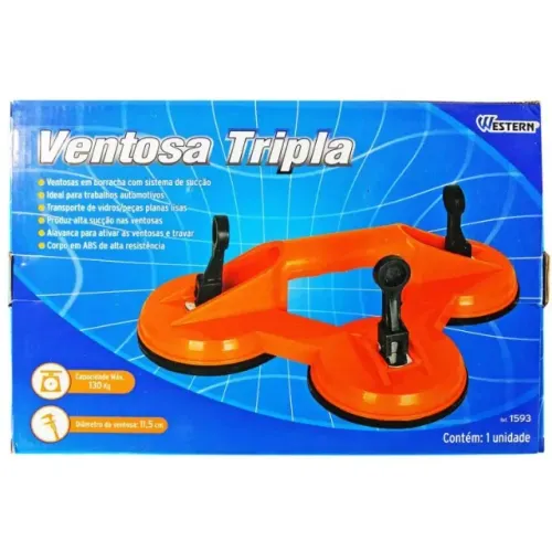 Ventosa Tripla Capacidade 130kg Diam 11,5cm Western 1593