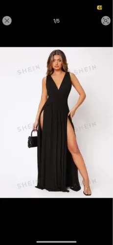 Vestido longo de malha shein preto