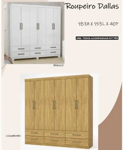 PROMOÇÃO ROUPEIRO DALLAS 829,90 SÓ MANDA O ENDEREÇO 