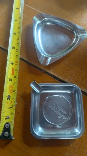 Conjunto cinzeiros antigos inox anos 80 - Desapegando!