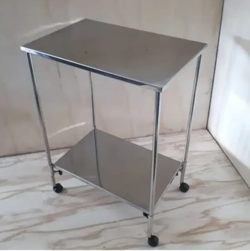 Mesa Auxiliar desmontável em Aço Inox com Rodinhas