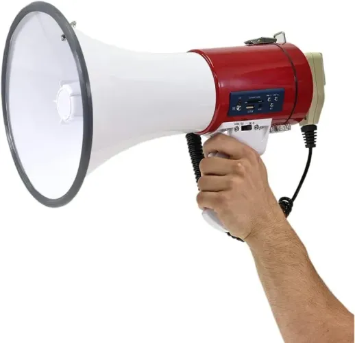 Megafone Recarregável c/ Microfone de Mão 50W Lelong LE999 Grande Novo Loja Coimbra