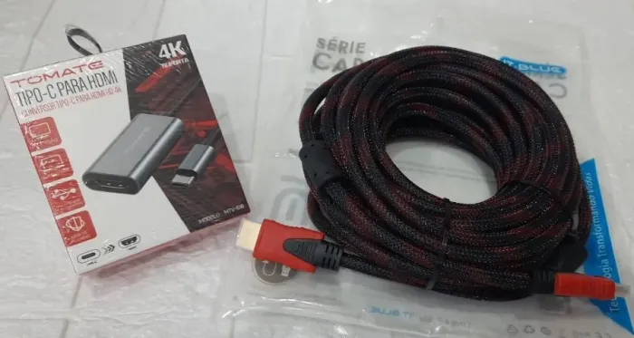Kit de video hdmi cabo mais conversor 