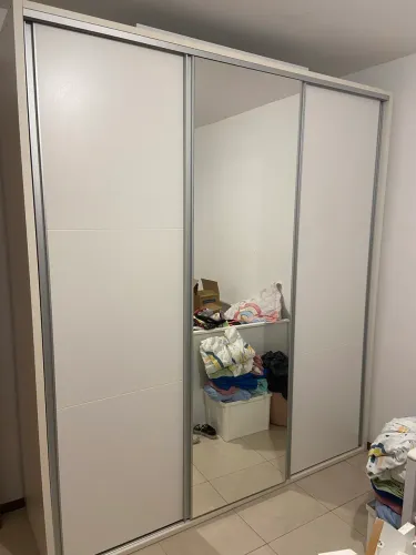 Armário Guarda-roupa 3 Portas com Espelho Abra Casa
