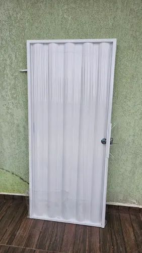 Portão búzios ferro galvanizado 180 x 80 Cm branco lacrado