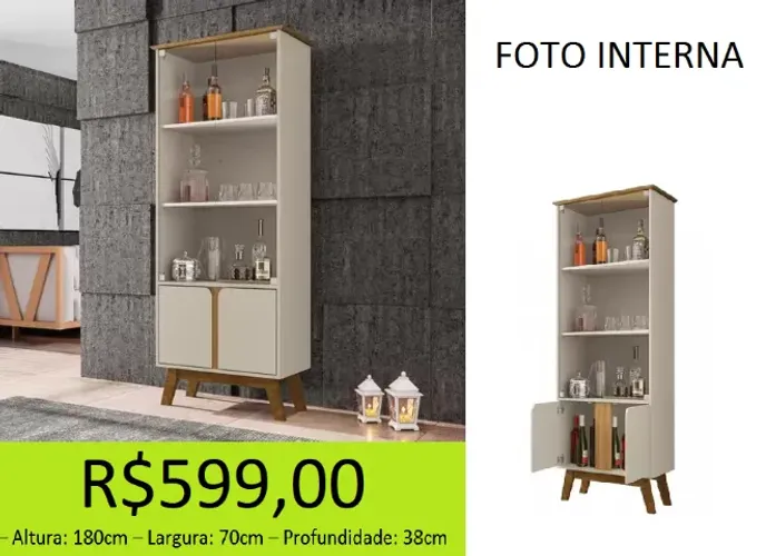 Cristaleira a pronta entrega