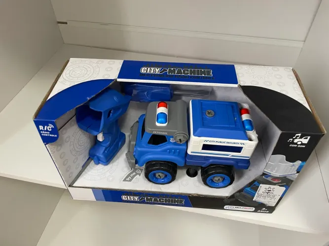 Brinquedo caminhão city machine rádio controle