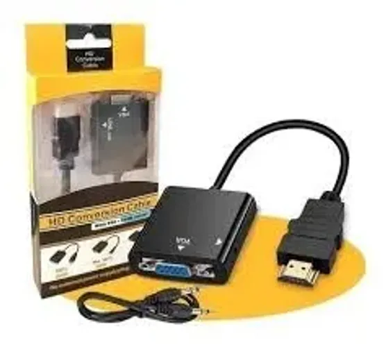  Adaptador Conversor HDMI para VGA com Áudio P2 - Alta Qualidade! 