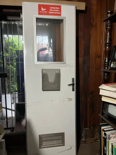 Porta branca dividiria metal vidro folha compensada 