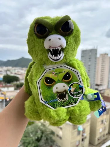 Pelúcia Feisty Tartaruga Br Machine Lançamento Novidade - Urso Interativo - Faz caretinha