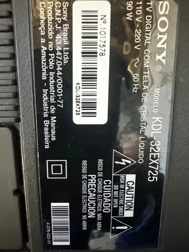 Tv Sony KDL-32EX725 tela quebrada sem base sem controle 