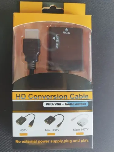 Cabo Conversor HDMI para VGA com áudio