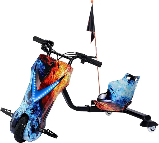 Triciclo elétrico drift infantil 250w com bluetooth/led 3v