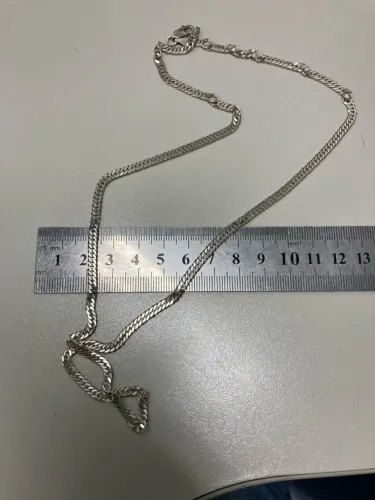 Cordão prata 60 cm com 4 mm de espessura
