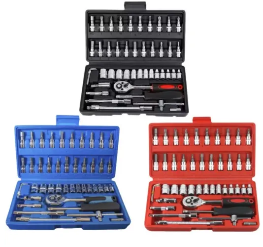 Kit 46 Chave Catraca Jogo De Soquetes Allen Torx Tork Ferramentas