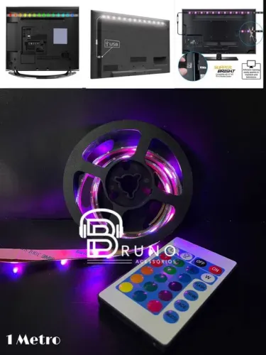 Fita LED RGB 1 Metro com Controle Remoto
