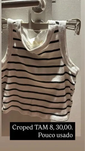 Croped infantil preto e branco 