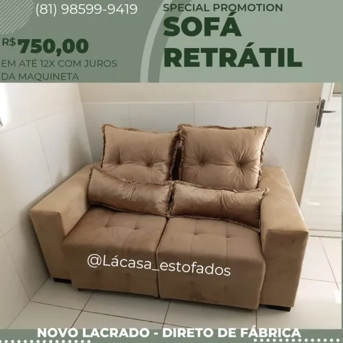 Sofá Retrátil Novo Direto de Fábrica