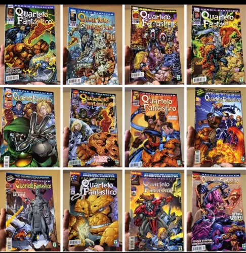 Quarteto Fantástico heróis renascem 01 ao 12 completa editora abril ano 1999