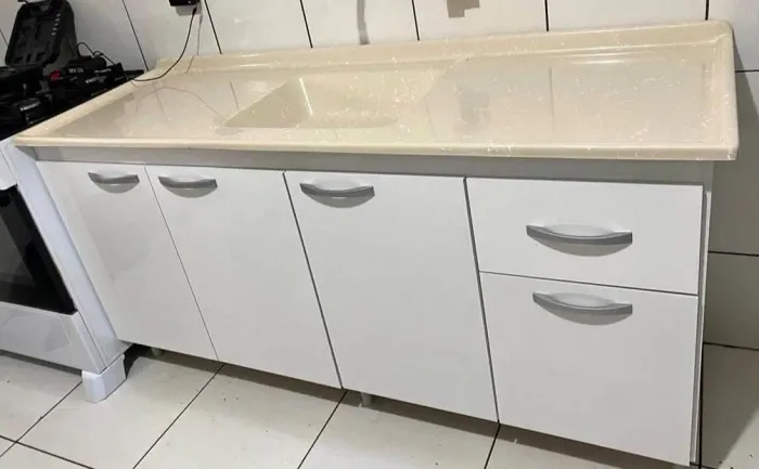 Balcão 1.60 mt com cuba marmorite nova