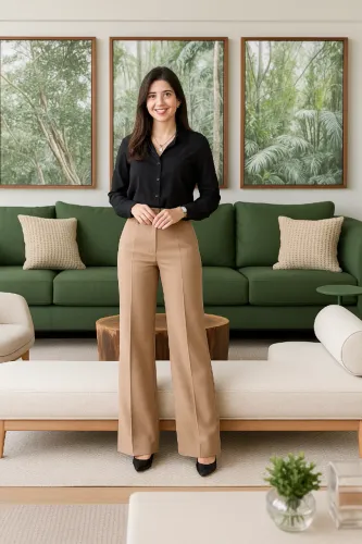 Alfaiataria Feminina Premium | Look Executivo com Calça Pantalona e Camisa Social