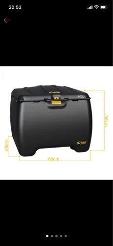 Baú para motoboy 140L + suporte ICBRAS