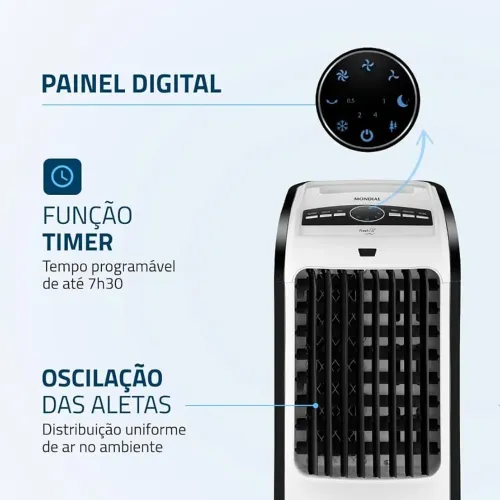 Climatizador de Ar Portátil Mondial Fresh Air 80W Branco/Preto 220V