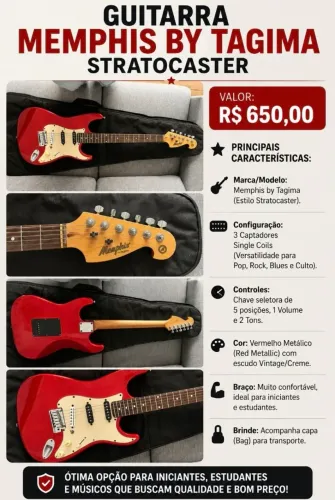 GUITARRA MEMPHIS BY TAGIMA STRATOCASTER