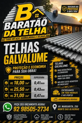 O Telhado da Sua Obra Merece Galvalume!