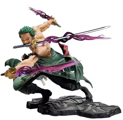 One Piece Anime Action Figure GK Roronoa Zoro, Três Lâminas (PVC 100% NOVO)