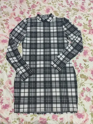 Vestido Curto Tubinho Xadrez M