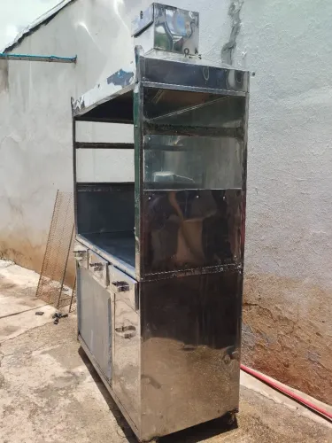 Balcão com churrasqueira inox