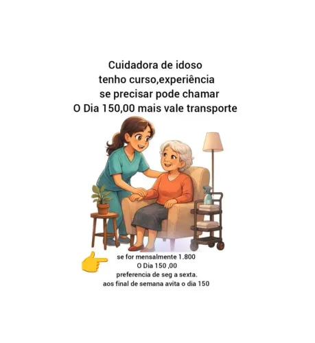 Cuidadora de idoso tenho curso 