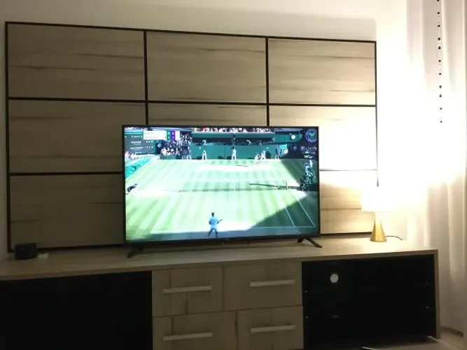 Rack + painel para TV em MDF Champagne