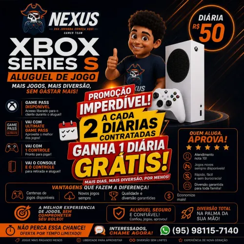 Aluguel Xbox series S
