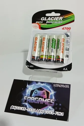 PILHA AA RECARREGÁVEL C/ 4 UNIDADES. NOVO. Aqui na LOJA FABGAMES. 
