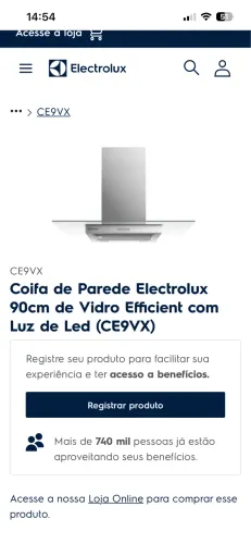 Coifa de Parede Eletrolux zero