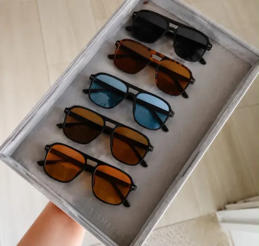 Óculos aviador preto e marrom super oferta