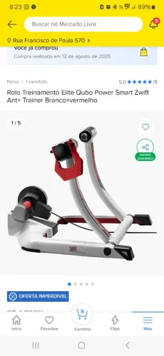 Vendo Rolo de treino Elite Qubo Power Smart ant+ usado 2 vezes