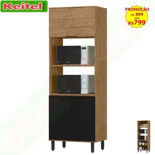 Torre Forno e Micro Toscana Freijó / Nero 100% MDF Promoção De R$899,00 Por R$799,00.