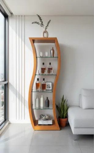 Estante curvo e orgânico design Modernista Retrô/Vintage