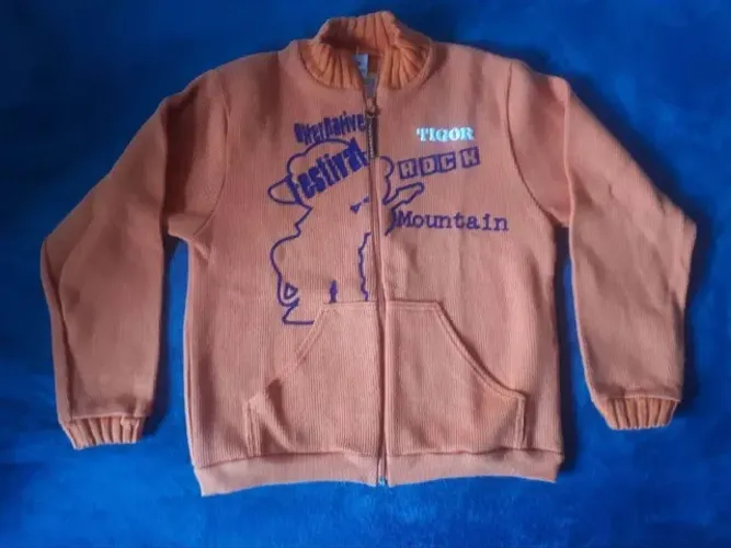 Jaqueta de lã Laranja Infantil Tigor - Tamanho 12